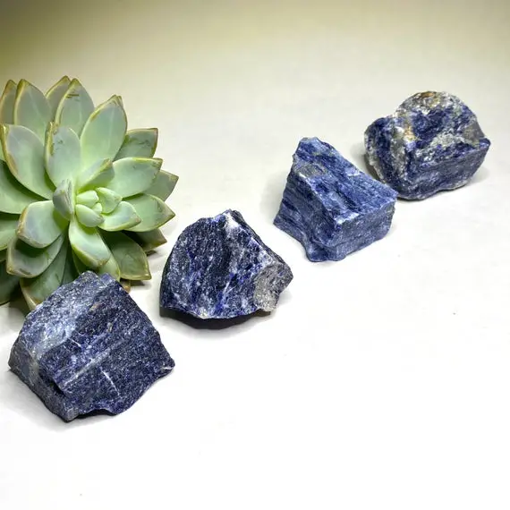 Rough Sodalite Crystals, Raw Sodalite Gemstones