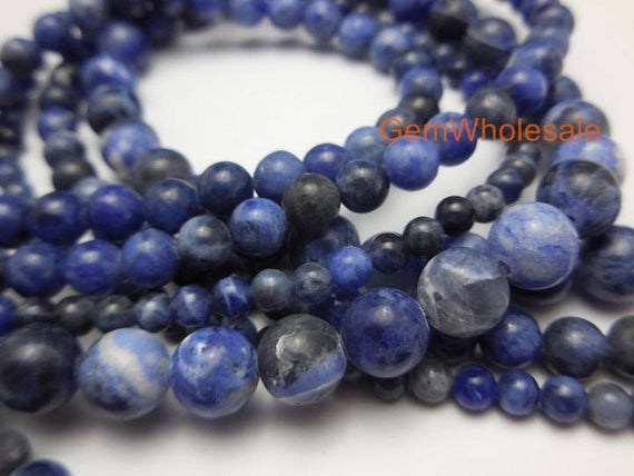15.5" 10mm/12mm High Quality Natural Sodalite Stone Round Beads ,dark Blue Gemstone,semi Precious Stone,jewelry Beads Supply