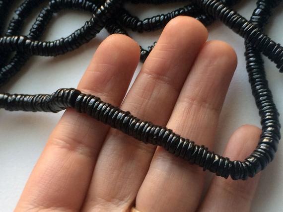 5.5mm Black Spinel Beads, Black Spinel Plain Spacer Beads, Black Spinel Gemstone, Black Spinel For Necklace (8in To 16in Options)