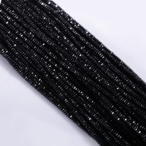 Shop Spinel Beads! Black Spinel beads german cut black spinel strand disc shape spinel for jewelry making black spinel for craft supplies natural black spinel | Natural genuine beads Spinel beads for beading and jewelry making.  #jewelry #beads #beadedjewelry #diyjewelry #jewelrymaking #beadstore #beading #affiliate #ad