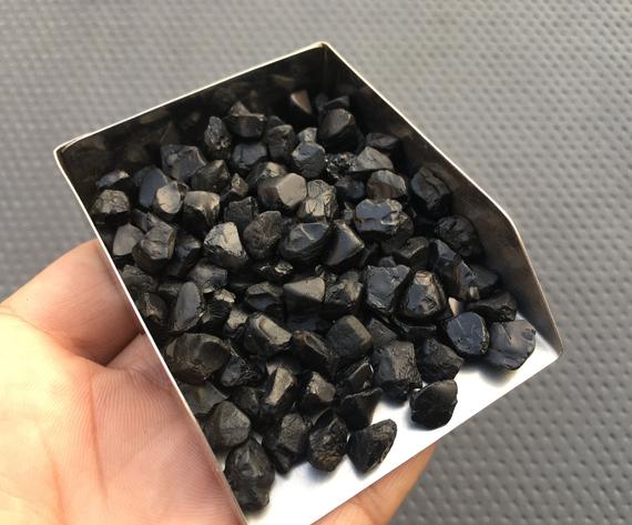 50 Pieces Genuine Rough,size 8-10 Mm Raw,natural Black Spinel Rough Gemstone, Loose Gemstone Spinel Rough, Untreated Black Spinel Rough