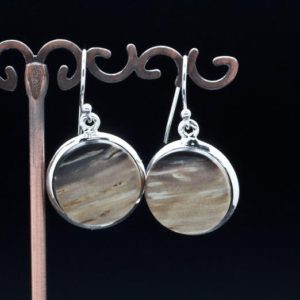 Shop Petrified Wood Earrings! Sterling Silver Petrified Palm Wood Earrings | Natural genuine Petrified Wood earrings. Buy crystal jewelry, handmade handcrafted artisan jewelry for women.  Unique handmade gift ideas. #jewelry #beadedearrings #beadedjewelry #gift #shopping #handmadejewelry #fashion #style #product #earrings #affiliate #ad