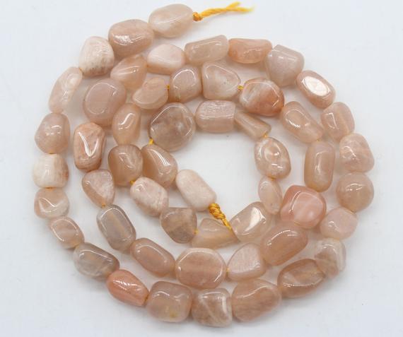 6-8mm Nugget Sunstone Ggemstone Beads,irregular Sunstone,loose Smooth Pebble Beads,semiprecious Beads,jewelry Supply-15.5-nst1220-19