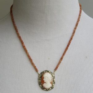 Shop Sunstone Necklaces! Theodor Fahrner Jewelry, Cameo Necklace, Sunstone Necklace | Natural genuine Sunstone necklaces. Buy crystal jewelry, handmade handcrafted artisan jewelry for women.  Unique handmade gift ideas. #jewelry #beadednecklaces #beadedjewelry #gift #shopping #handmadejewelry #fashion #style #product #necklaces #affiliate #ad