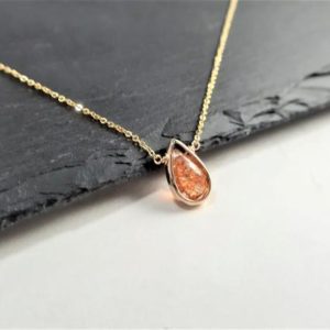 Sunstone Necklace, Necklaces for Women / Handmade Jewelry / Sunstone Pendant, Crystal Healing, Gemstone Necklace, Dainty Necklace, Layered |  #affiliate