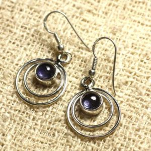 Shop Tanzanite Earrings! BO202 – Boucles oreilles Argent 925 Cercles 16mm – Tanzanite Ronds 6mm | Natural genuine Tanzanite earrings. Buy crystal jewelry, handmade handcrafted artisan jewelry for women.  Unique handmade gift ideas. #jewelry #beadedearrings #beadedjewelry #gift #shopping #handmadejewelry #fashion #style #product #earrings #affiliate #ad