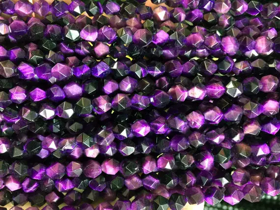 Purple Tigers Eye Star Cut Beads - Wholesale Jewelry Supplies - Necklace Making Supplies - Wholesale Gemstone Beads -15inch
