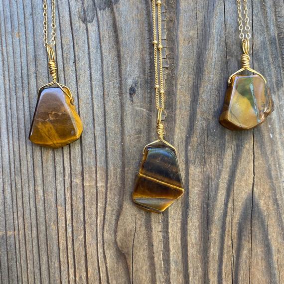 Chakra Jewelry / Tigers Eye Necklace / Tigers Eye Pendant / Tigers Eye Jewelry / Reiki Jewelry / Stone Of Protection / Gold Filled