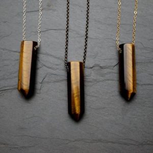 Shop Tiger Eye Pendants! Tiger Eye Necklace / Tiger Eye Pendant / Tiger Eye | Natural genuine Tiger Eye pendants. Buy crystal jewelry, handmade handcrafted artisan jewelry for women.  Unique handmade gift ideas. #jewelry #beadedpendants #beadedjewelry #gift #shopping #handmadejewelry #fashion #style #product #pendants #affiliate #ad
