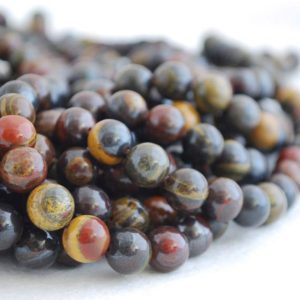 High Quality Grade A Natural Tiger Iron Semi-precious Gemstone Round Beads – 4mm, 6mm, 8mm, 10mm 12mm sizes – 15" strand | Natural genuine beads Tiger Iron beads for beading and jewelry making.  #jewelry #beads #beadedjewelry #diyjewelry #jewelrymaking #beadstore #beading #affiliate #ad