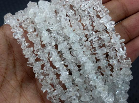 Awesome Quality 16"long Strand Natural White Topaz Gemstone, Size 5-8 Mm Smooth Uncut Chips Beads, Making Topaz Jewelry Wholesale Price