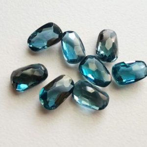 Shop Topaz Faceted Beads! 6x10mm London Blue Topaz Fancy Cut Stones, Natural London Blue Topaz Both Side Faceted Stones, 4 Pieces Original London Blue Topaz – PSG100 | Natural genuine faceted Topaz beads for beading and jewelry making.  #jewelry #beads #beadedjewelry #diyjewelry #jewelrymaking #beadstore #beading #affiliate #ad