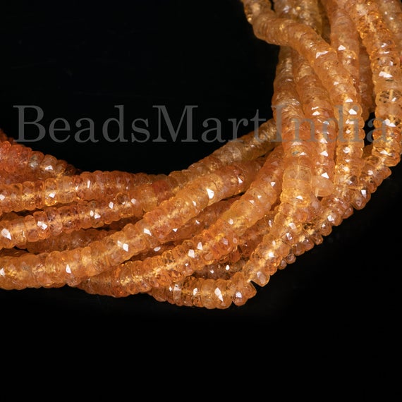 Imperial Topaz Faceted Tyre Shape Gemstone Beads, 5-6 Mm Topaz Faceted Beads, Imperial Topaz Beads, Imperial Topaz Tyre Beads, Topaz Beads