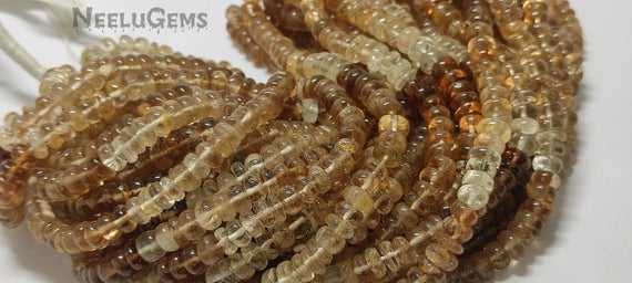 Beautiful Natural Imperial Topaz Smooth Rondelle Shape Gemstone Beads Strand | Imperial Topaz Rondelle Beads Strand | Topaz Beads Strand