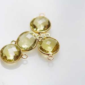 Shop Topaz Round Beads! Lemon Topaz Round Connector in vermeil 2 pieces | Natural genuine round Topaz beads for beading and jewelry making.  #jewelry #beads #beadedjewelry #diyjewelry #jewelrymaking #beadstore #beading #affiliate #ad