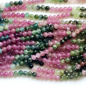 Shop Tourmaline Necklaces! 4.5mm Multi Tourmaline Bead, Multi Tourmaline Plain Round Ball, 13 Inch Multi Tourmaline For Necklace (1Strand To 5Strands Options) – RAMA63 | Natural genuine Tourmaline necklaces. Buy crystal jewelry, handmade handcrafted artisan jewelry for women.  Unique handmade gift ideas. #jewelry #beadednecklaces #beadedjewelry #gift #shopping #handmadejewelry #fashion #style #product #necklaces #affiliate #ad