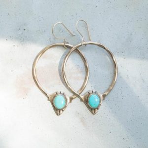 Shop Turquoise Jewelry! RAJ / Turquoise Hoop Earrings, Statement Earrings, Turquoise Earrings, Bohemian Earrings, Boho Earrings, Sterling Silver Hoop Earrings | Natural genuine Turquoise jewelry. Buy crystal jewelry, handmade handcrafted artisan jewelry for women.  Unique handmade gift ideas. #jewelry #beadedjewelry #beadedjewelry #gift #shopping #handmadejewelry #fashion #style #product #jewelry #affiliate #ad