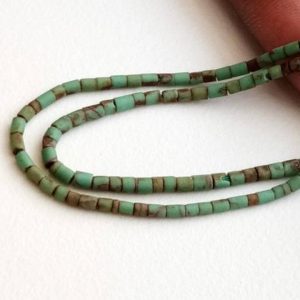 Shop Turquoise Rondelle Beads! 1.5-2.5mm Afghanistan Turquoise Beads, 12 Inches Greenish Blue Colored Turquoise Tube Rondelles For Jewelry (1Strand To 10Strands Option) | Natural genuine rondelle Turquoise beads for beading and jewelry making.  #jewelry #beads #beadedjewelry #diyjewelry #jewelrymaking #beadstore #beading #affiliate #ad