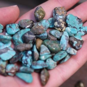 Turquoise 1/4 inch + Tumbled Stone T35 | Natural genuine stones & crystals in various shapes & sizes. Buy raw cut, tumbled, or polished gemstones for making jewelry or crystal healing energy vibration raising reiki stones. #crystals #gemstones #crystalhealing #crystalsandgemstones #energyhealing #affiliate #ad