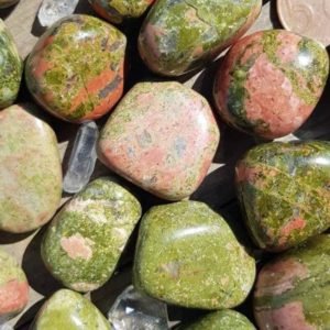 Shop Tumbled Unakite Crystals & Pocket Stones! Unakite | Natural genuine stones & crystals in various shapes & sizes. Buy raw cut, tumbled, or polished gemstones for making jewelry or crystal healing energy vibration raising reiki stones. #crystals #gemstones #crystalhealing #crystalsandgemstones #energyhealing #affiliate #ad