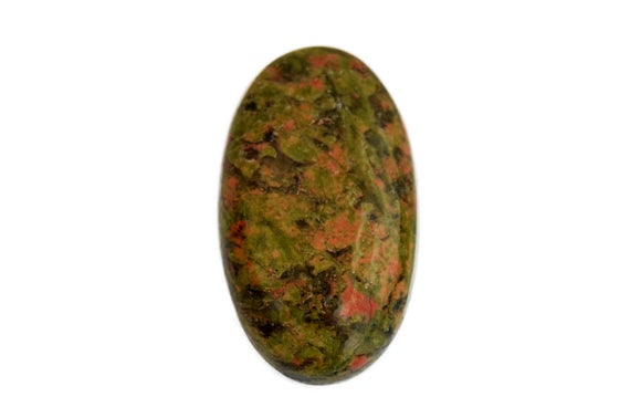 Unakite Gemstone Cabochon (27mm X 16mm X 6mm) - Natural Oval Stone - Loose Unakite Cab