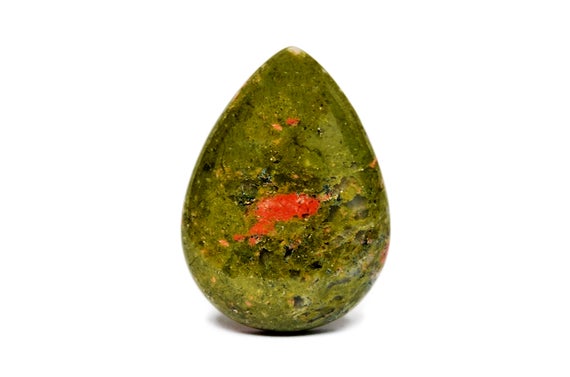 Unakite Cabochon Gemstone (28mm X 20mm X 6mm) - Drop Stone -  Natural Loose Crystal