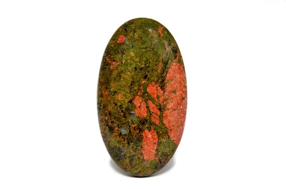 Unakite Gemstone Cabochon (40mm X 22mm X 6mm) - Oval Stone - Natural Loose Gem