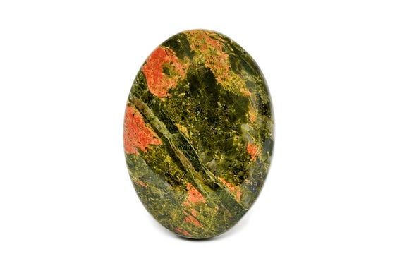 Unakite Cabochon Stone (38mm X 27mm X 6mm) - Natural Oval Gemstone - Loose Unakite Cab
