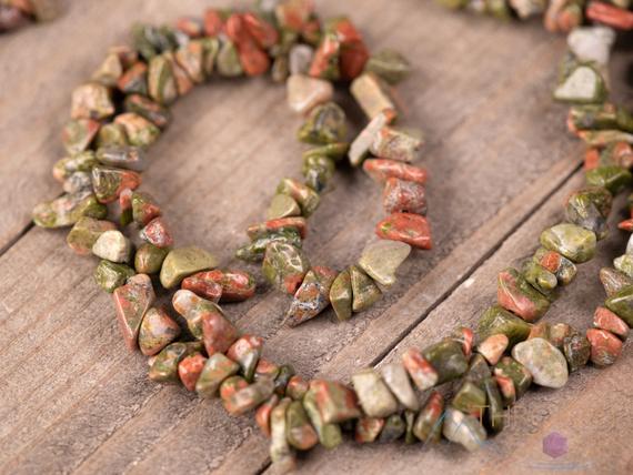 Unakite Crystal Necklace - Chip - Boho Jewelry, Healing Crystals And Stones, Crystal Jewelry, Statement Necklace, E1783