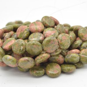 High Quality Grade A Natural Unakite Semi-precious Gemstone Disc Coin Beads – 14mm – 15" strand | Natural genuine other-shape Gemstone beads for beading and jewelry making.  #jewelry #beads #beadedjewelry #diyjewelry #jewelrymaking #beadstore #beading #affiliate #ad
