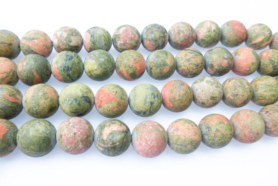 Matte Unakite Gemstone Beads - Pink And Green Gemstone - Natural Unakite Stone Beads For Jewelry Making  - 4-14mm Beads -15inch