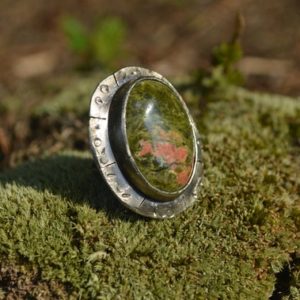 Shop Unakite Rings! Unakite Ring | Natural genuine Unakite rings, simple unique handcrafted gemstone rings. #rings #jewelry #shopping #gift #handmade #fashion #style #affiliate #ad