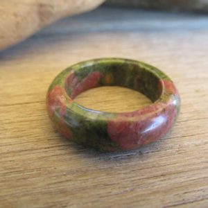Shop Unakite Rings! Unakite ring solid gemstone band solid gemstone ring unakite band ring Magick Witchcraft Wicca pagan New Age healing gift. | Natural genuine Unakite rings, simple unique handcrafted gemstone rings. #rings #jewelry #shopping #gift #handmade #fashion #style #affiliate #ad