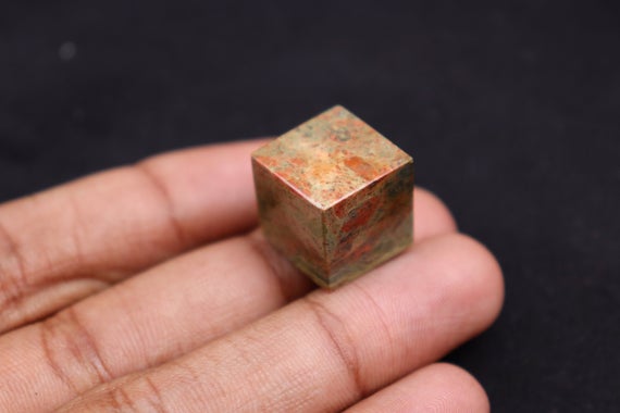 Natural Unakite Cube Stone Crystal, Polishing Unakite Crystal Cube, Healing Stone Divination, Natural Unakite Crystal Cude Stone. Cube Stone
