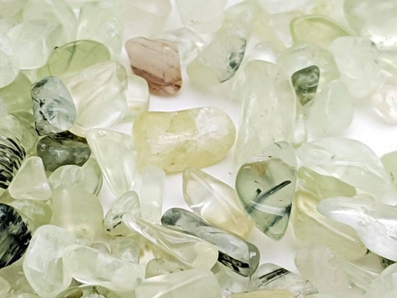 Mini Prehnite Chips. Crystals For Jewelry Making, Resin, Wishing Jars, Candle Toppers & Roller Bottle Embellishments. 50g/1.7oz, 100g/3.5oz