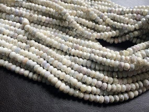 5.5mm White Sapphire Coated Faceted Rondelle Beads, White Sapphire Beads, White Sapphire For Jewelry (3.5in To 14in Options)-aga20