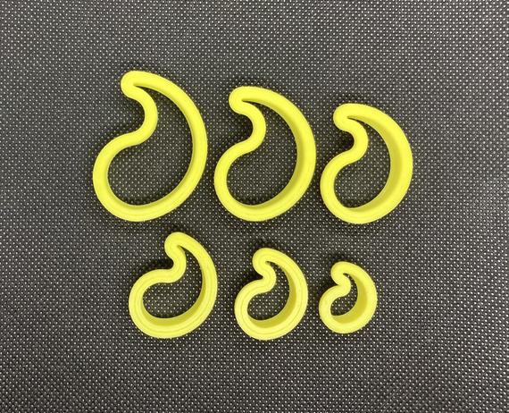 Yin And Yang Polymer Clay Cutters, Paisley Teardrop Cutters, Jewellery Making, Craft Kit, Clay Tools