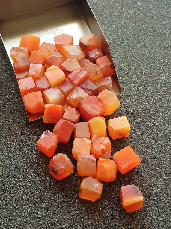 10 Piece Raw Carnelian Crystal - Natural Carnelian Stone - Carnelian Stone - Carnelian Crystal - Healing Stone - Crystal Shop