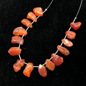 Shop Carnelian Chip & Nugget Beads! 15 Pieces Natural Carnelian Face drill Rough Cluster Raw Healing crystal stones, Rough Carnelian raw For Jewelry Making SKU- BBI2088 | Natural genuine chip Carnelian beads for beading and jewelry making.  #jewelry #beads #beadedjewelry #diyjewelry #jewelrymaking #beadstore #beading #affiliate #ad
