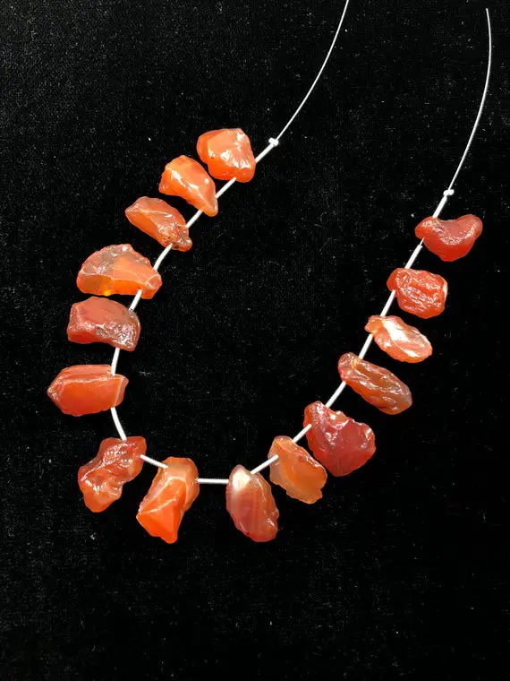15 Pieces Natural Carnelian Face Drill Rough Cluster Raw Healing Crystal Stones, Rough Carnelian Raw For Jewelry Making Sku- Bbi2088