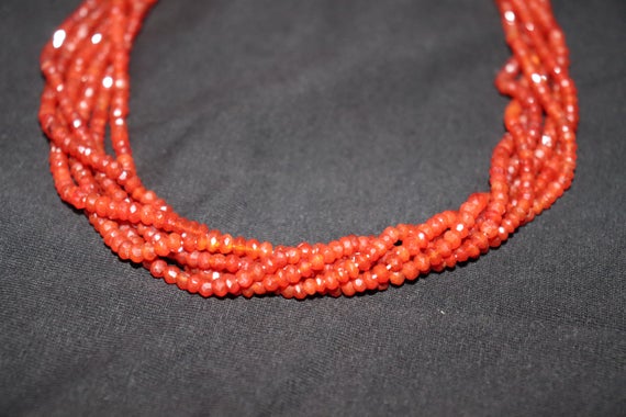 3.5-4 Mm Natural Dark Carnelian Faceted Rondelle Gemstone Beads,13 "strand,aaa Quality Red Carnelian Rondelle Beads Jewelry Designing
