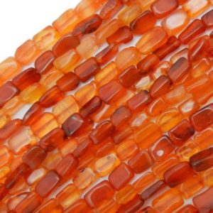 Shop Carnelian Chip & Nugget Beads! 5 Carnelian Beads– Carnelian Tumbled Rectangle Beads — BULK OF 5 STRANDS (S45B4-02) | Natural genuine chip Carnelian beads for beading and jewelry making.  #jewelry #beads #beadedjewelry #diyjewelry #jewelrymaking #beadstore #beading #affiliate #ad