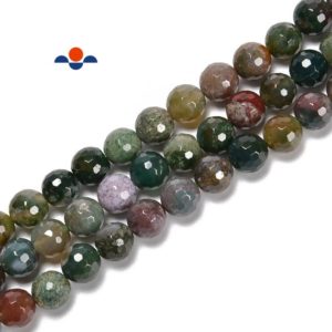 Shop Agate Faceted Beads! Natural Indian Agate Faceted Round Beads Size 8mm 10mm 15.5'' Strand | Natural genuine faceted Agate beads for beading and jewelry making.  #jewelry #beads #beadedjewelry #diyjewelry #jewelrymaking #beadstore #beading #affiliate #ad