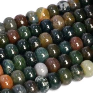Shop Agate Rondelle Beads! Genuine Natural Indian Agate Loose Beads Rondelle Shape 6x4mm 8x5mm | Natural genuine rondelle Agate beads for beading and jewelry making.  #jewelry #beads #beadedjewelry #diyjewelry #jewelrymaking #beadstore #beading #affiliate #ad