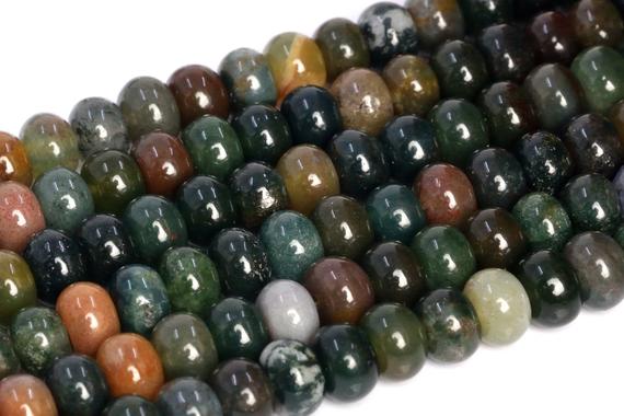 Genuine Natural Indian Agate Loose Beads Rondelle Shape 6x4mm 8x5mm