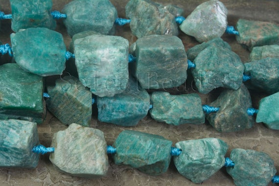 Russian Amazonite Raw Nuggets - Large Amazonite Rough Stone - Big Necklace Beads - Pale Green Gemstone Lots Wholesale -15inch