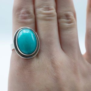 Shop Amazonite Rings! Oval Amazonite Ring // Sterling Silver Ring // Statement Ring // Stone Ring // Sterling Silver //Village Silversmith | Natural genuine Amazonite rings, simple unique handcrafted gemstone rings. #rings #jewelry #shopping #gift #handmade #fashion #style #affiliate #ad