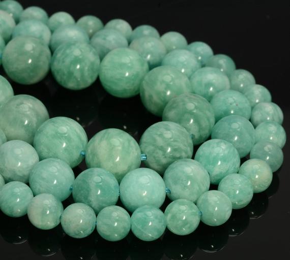 Genuine Peruvian Amazonite Gemstone Grade Aaa Round 5mm 6mm 7-8mm 8mm 10mm Loose Beads (a270)