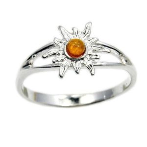 Shop Amber Jewelry! Blazing Sun' Amber Sun Ring – Baltic Amber Ring – Sterling Silver Ring Size 5 6  7 8 9 | Natural genuine Amber jewelry. Buy crystal jewelry, handmade handcrafted artisan jewelry for women.  Unique handmade gift ideas. #jewelry #beadedjewelry #beadedjewelry #gift #shopping #handmadejewelry #fashion #style #product #jewelry #affiliate #ad