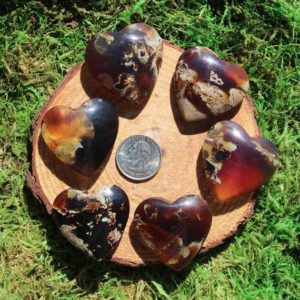 Blue Amber Heart #A-F | Natural genuine stones & crystals in various shapes & sizes. Buy raw cut, tumbled, or polished gemstones for making jewelry or crystal healing energy vibration raising reiki stones. #crystals #gemstones #crystalhealing #crystalsandgemstones #energyhealing #affiliate #ad